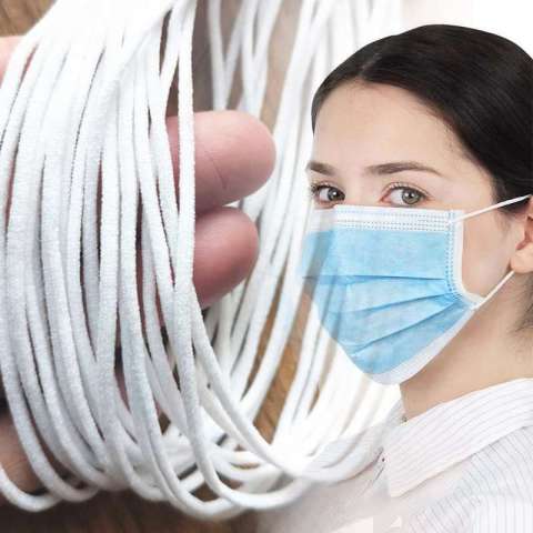 Face mask ear loop Raw Material 3mm elastic cord surgical mask earloop for disposable face mask
